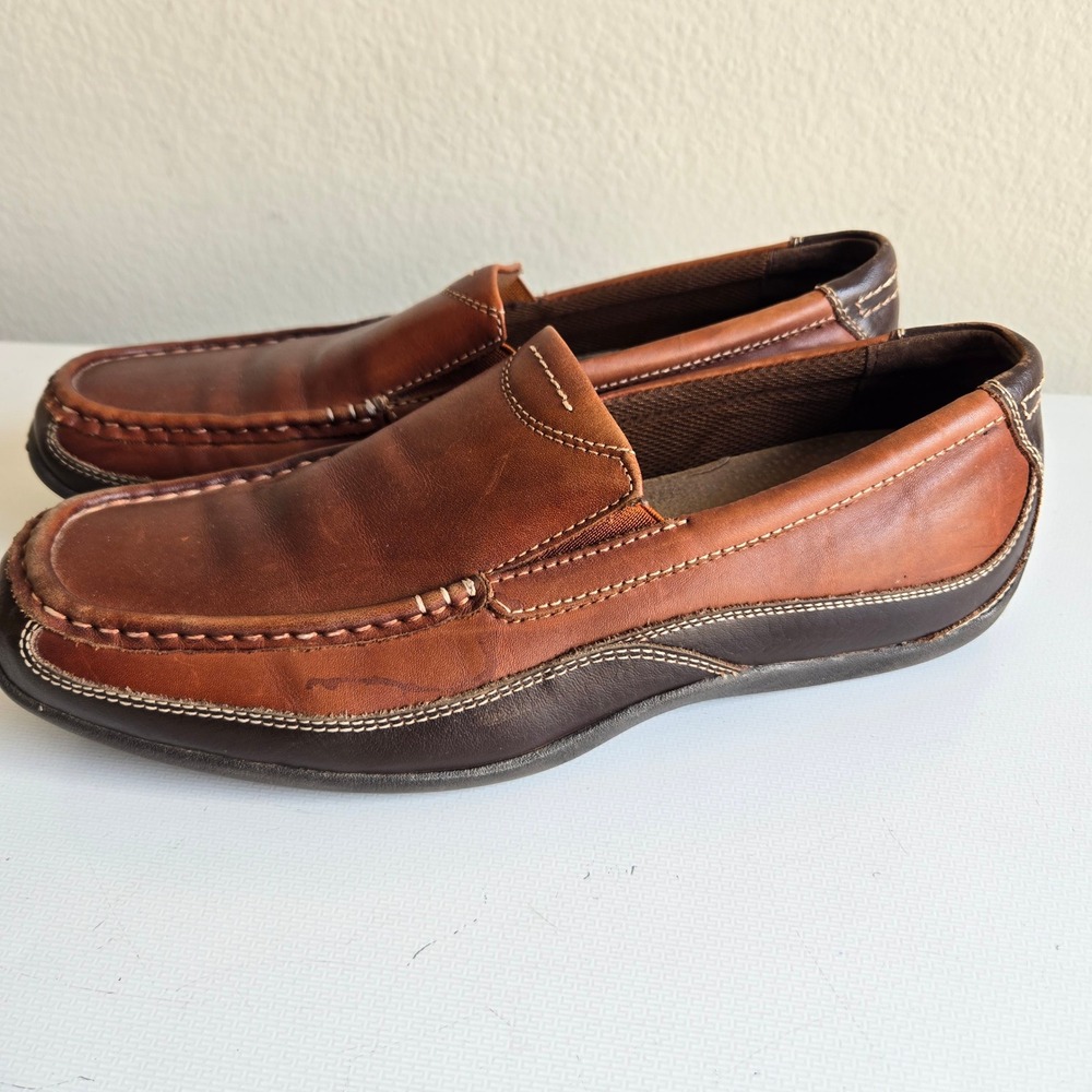 Florsheim Charger Venetian Mens Brown Black Leather Slip On Loafers Size 9.5 D